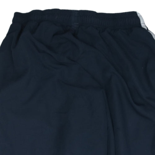 Adidas Men Blue Track Pants M Regular Fit Elastic Waist Activewear