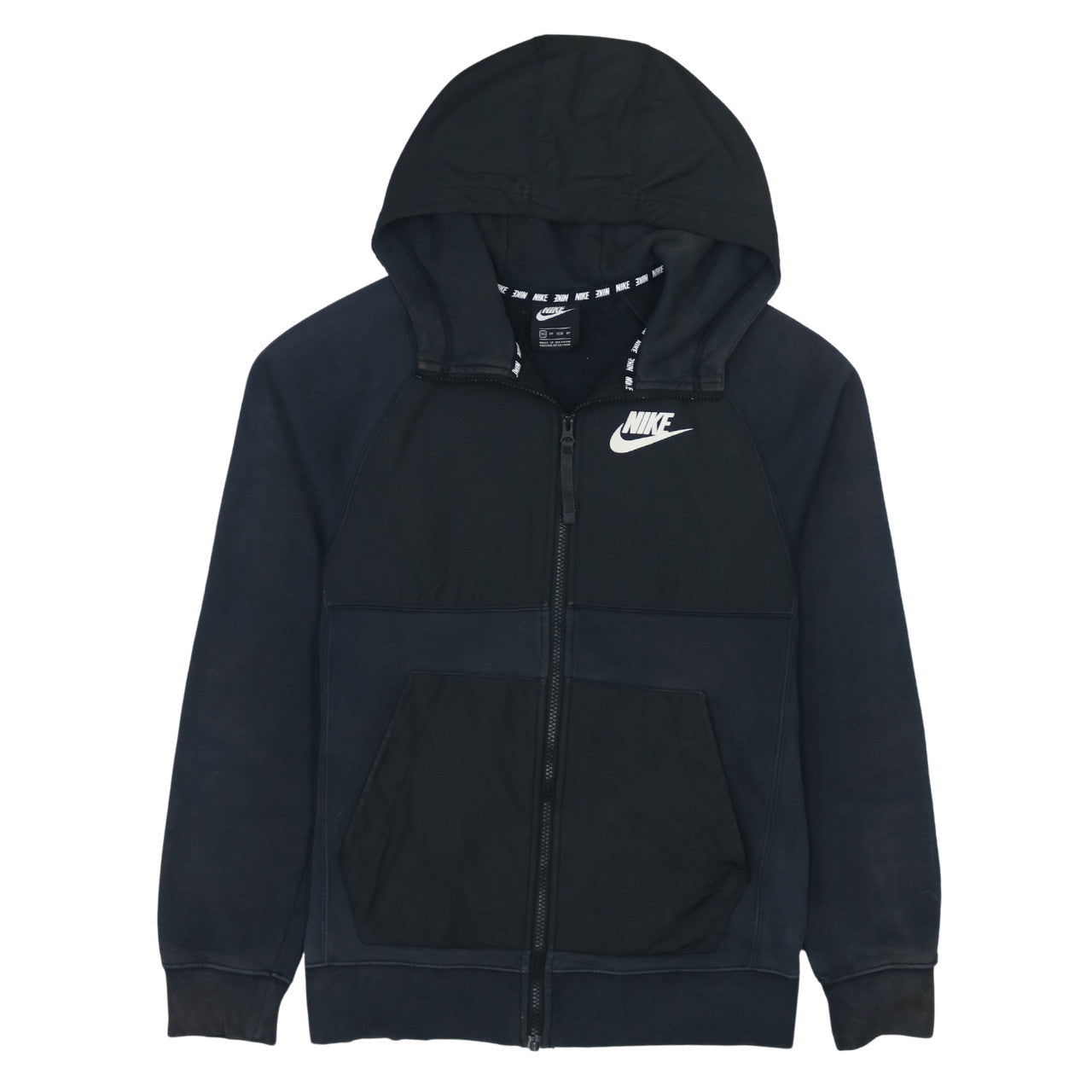 Nike Men's Black XS Full Zip Sports Hoodie with Logo