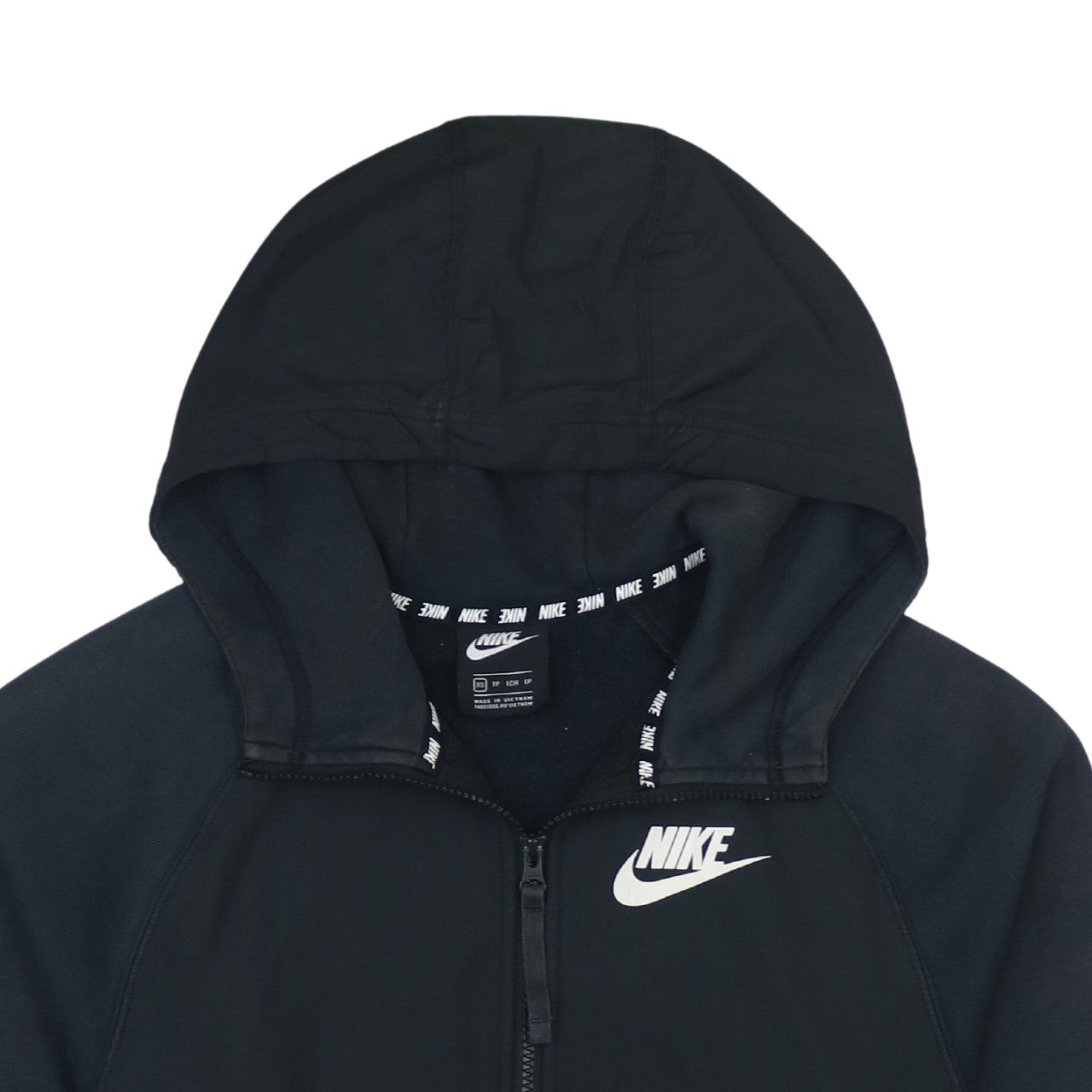 Nike Men's Black XS Full Zip Sports Hoodie with Logo