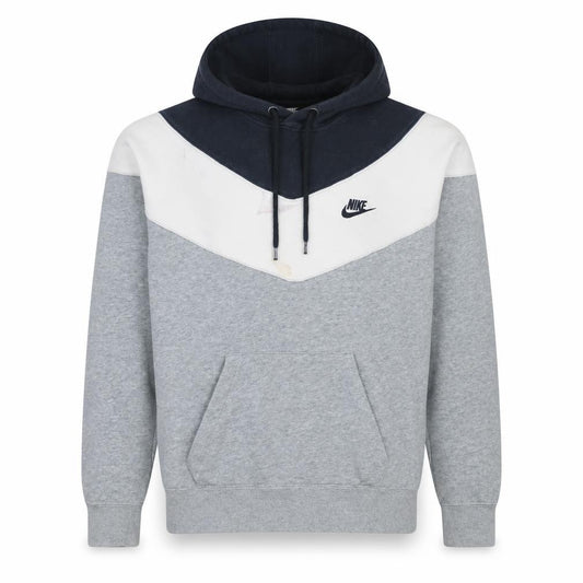 Front view of Nike Men’s Grey Pullover Hoodie M Sports Fleece Logo
