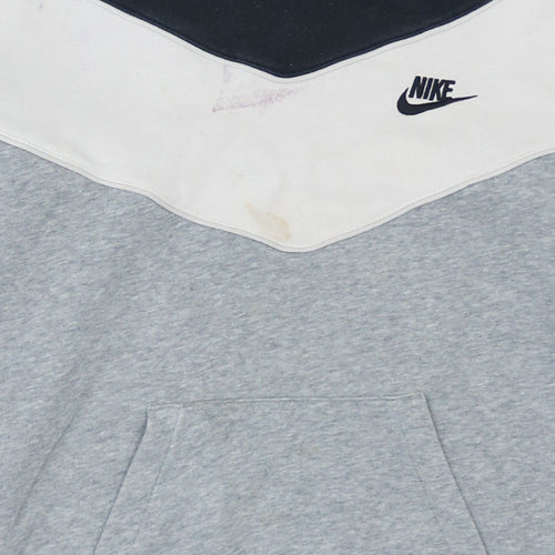 Nike Men’s Grey Pullover Hoodie M Sports Fleece Logo