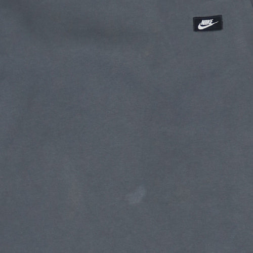 Nike Men’s Grey Small Pullover Sweatshirt Crew Neck Logo Zip Pocket