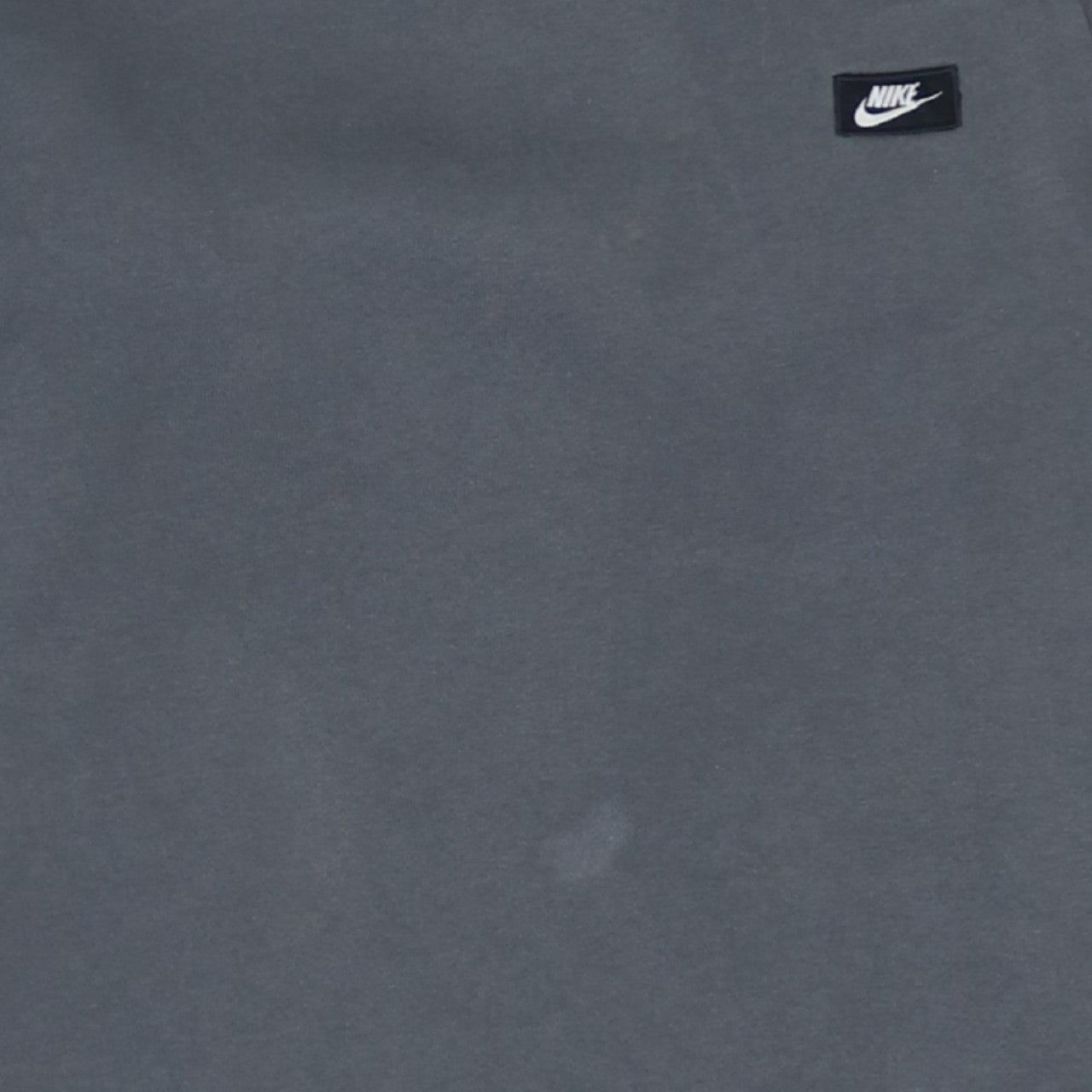 Nike Men’s Grey Small Pullover Sweatshirt Crew Neck Logo Zip Pocket
