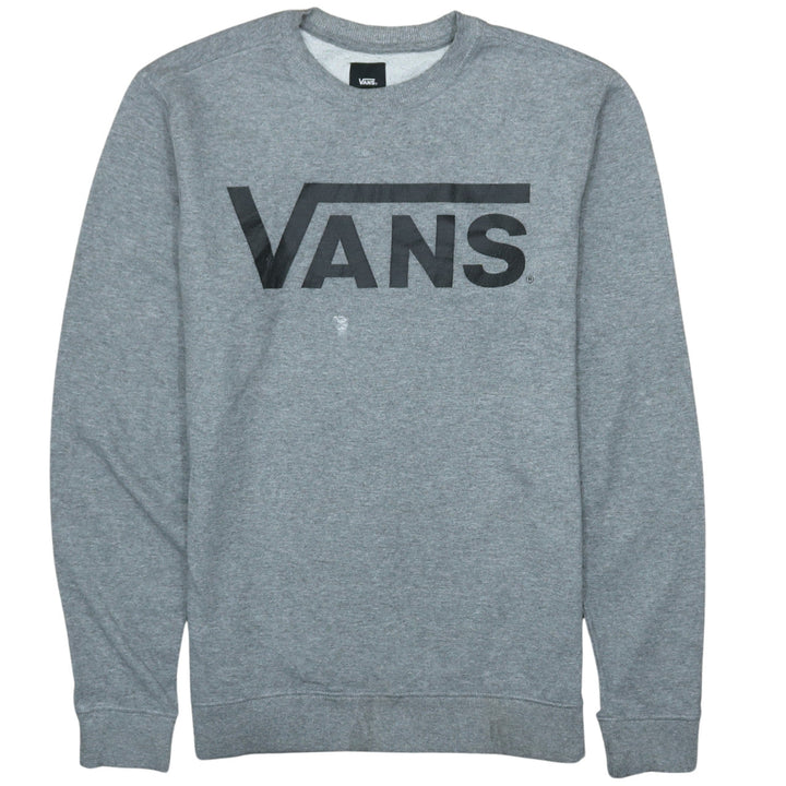 Vans Mens Grey Small Pullover Sweatshirt Crew Neck Logo Skate