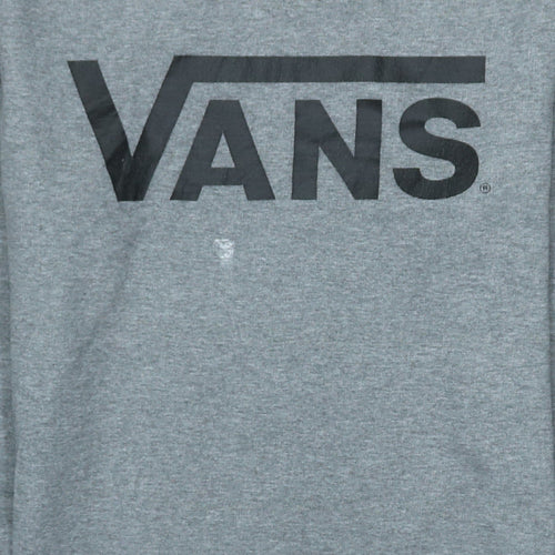 Vans Mens Grey Small Pullover Sweatshirt Crew Neck Logo Skate