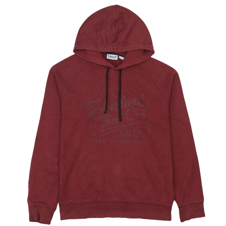 Timberland Men's Red Pullover Hoodie M Graphic Print Fleece