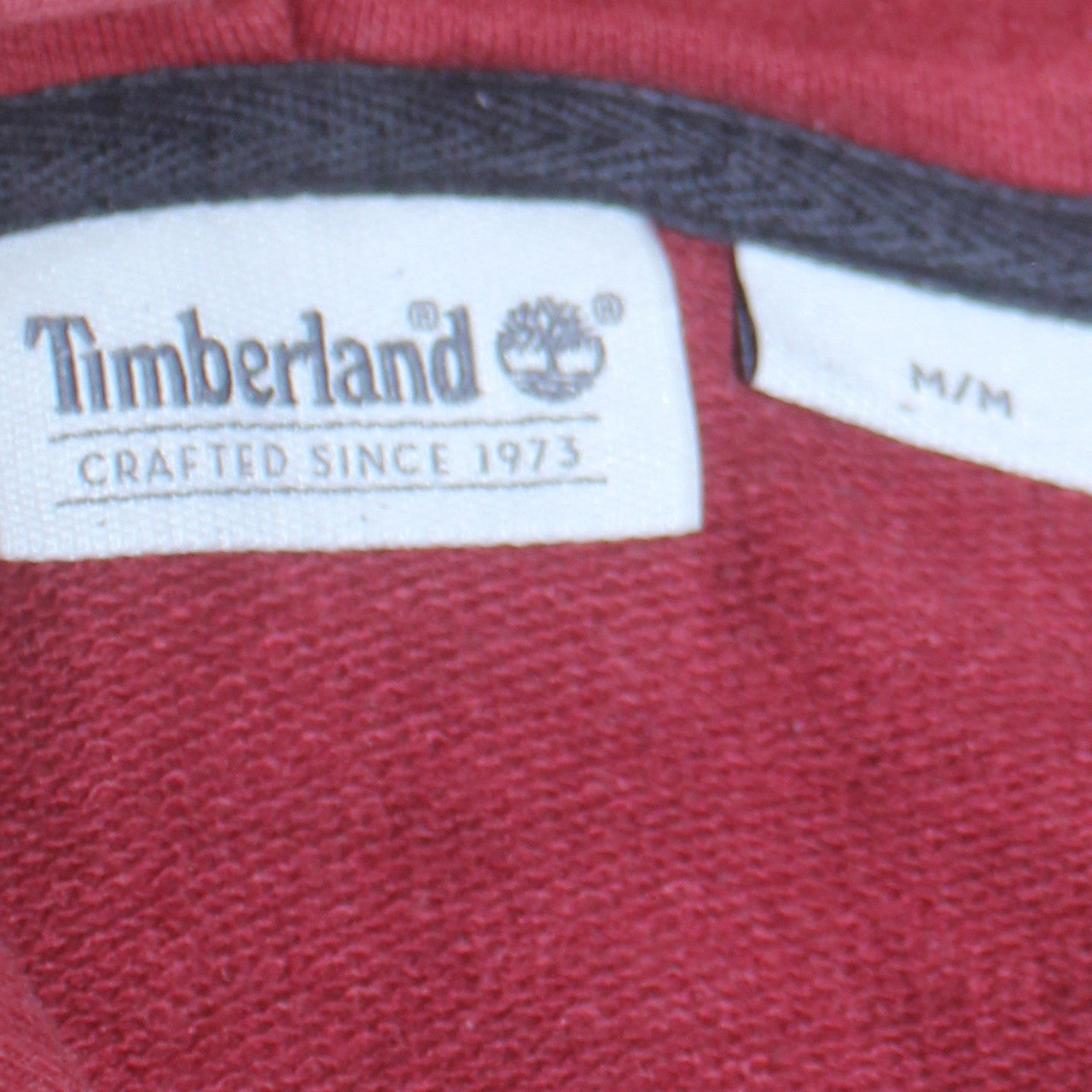 Timberland Men's Red Pullover Hoodie M Graphic Print Fleece