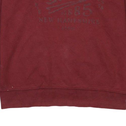 Timberland Men's Red Pullover Hoodie M Graphic Print Fleece