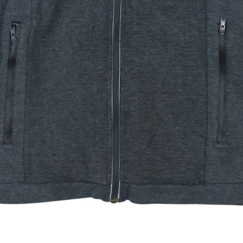 Adidas Men's Grey Full Zip Hoodie L Sports Fleece Sweatshirt