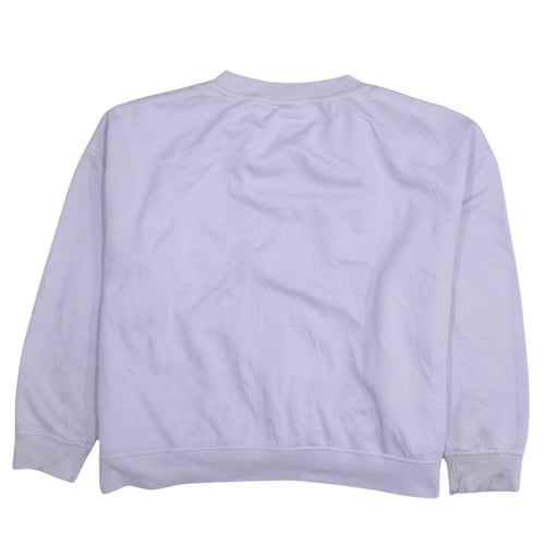Disney Women Purple Stitch Sweatshirt M 12/14 Crew Neck Pullover
