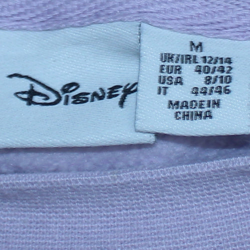 Disney Women Purple Stitch Sweatshirt M 12/14 Crew Neck Pullover