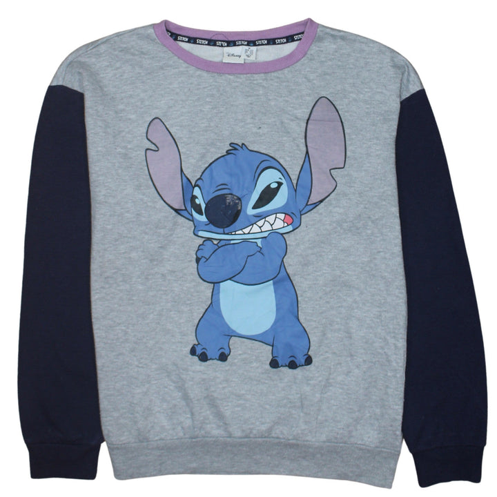 Disney Women’s Grey Stitch Sweatshirt Size M 12/14 Crew Neck