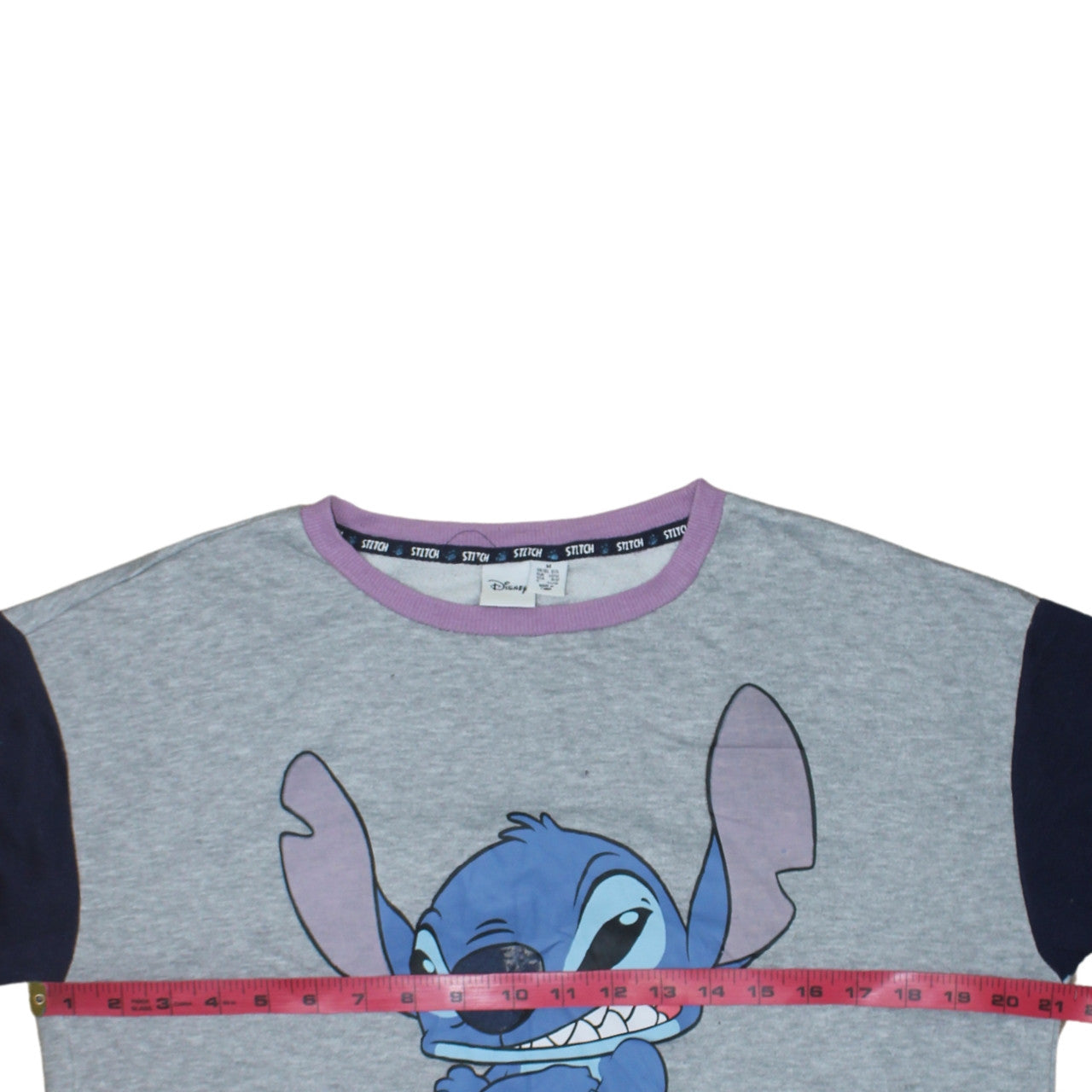 Disney Women’s Grey Stitch Sweatshirt Size M 12/14 Crew Neck
