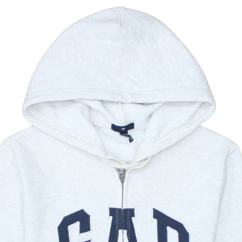 GAP Mens Grey XS Full Zip Fleece Hoodie with Logo