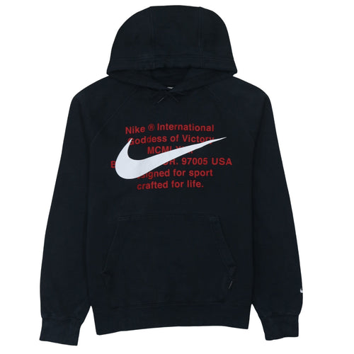 Nike Men's Black Pullover Hoodie M Logo Graphic Fleece Sweatshirt