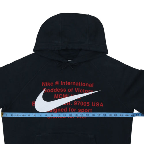 Nike Men's Black Pullover Hoodie M Logo Graphic Fleece Sweatshirt