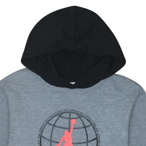 Jordan Boys Grey XL Pullover Hoodie with Logo Graphic Print
