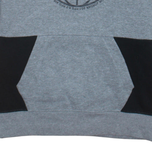 Jordan Boys Grey XL Pullover Hoodie with Logo Graphic Print