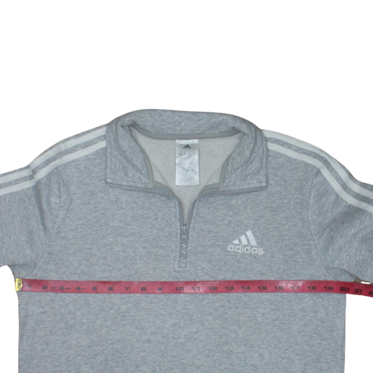 Adidas Women Grey 1/4 Zip Sweatshirt Medium Classic Logo Pullover