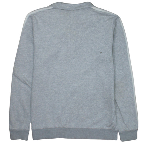 Adidas Women Grey 1/4 Zip Sweatshirt Medium Classic Logo Pullover