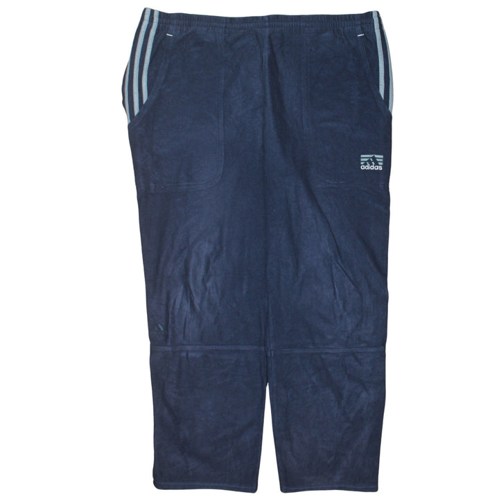 Adidas Men's Blue Velour Track Pants M Regular Fit Straight Leg