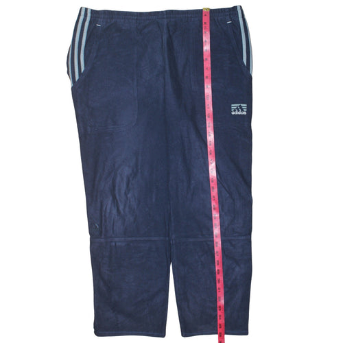 Adidas Men's Blue Velour Track Pants M Regular Fit Straight Leg