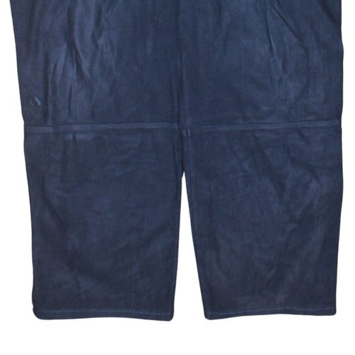 Adidas Men's Blue Velour Track Pants M Regular Fit Straight Leg