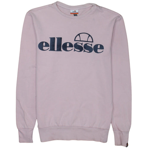 Ellesse Mens Pink Crew Neck Sweatshirt Size S Cotton Blend