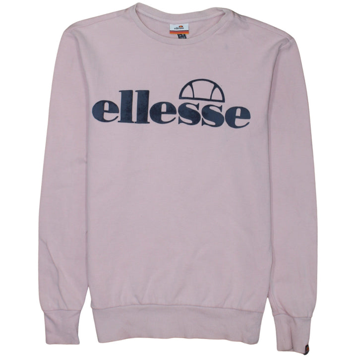 Ellesse Mens Pink Crew Neck Sweatshirt Size S Cotton Blend