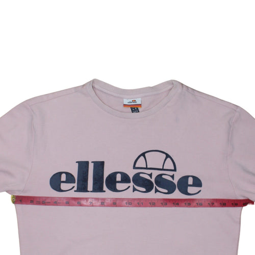 Ellesse Mens Pink Crew Neck Sweatshirt Size S Cotton Blend
