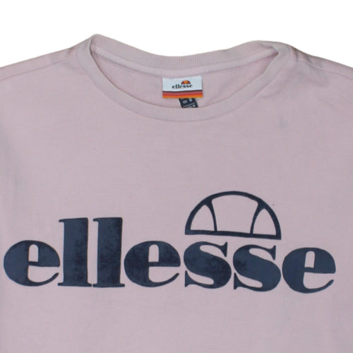 Ellesse Mens Pink Crew Neck Sweatshirt Size S Cotton Blend