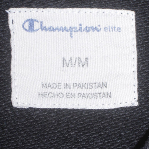 Champion Men's Black Crew Neck Embroidered Logo Sweatshirt M