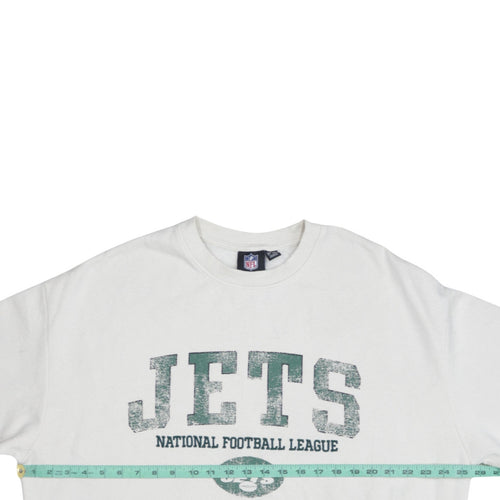 Primark NFL Women White Medium Pullover Sweatshirt Jets Graphic Print