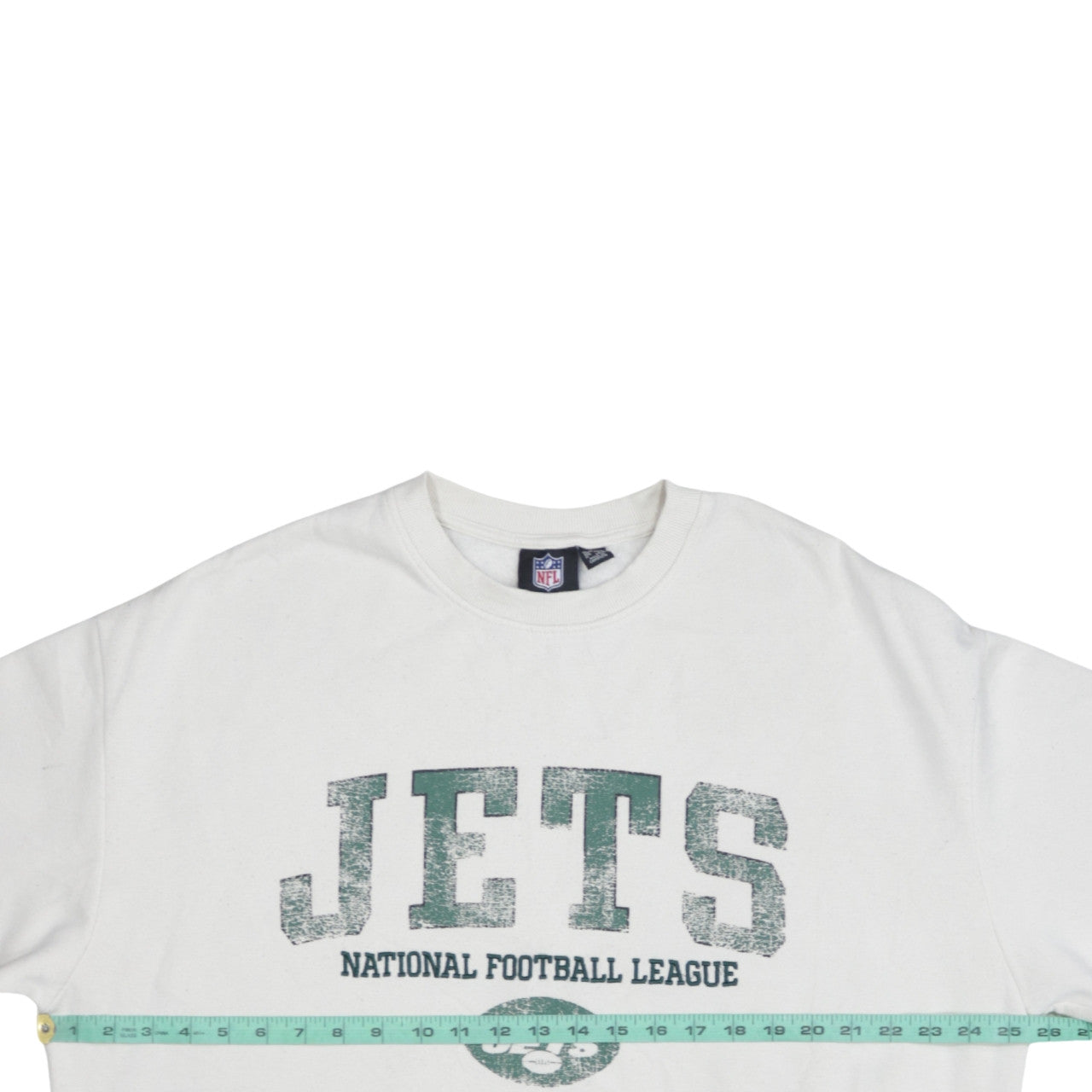 Primark NFL Women White Medium Pullover Sweatshirt Jets Graphic Print