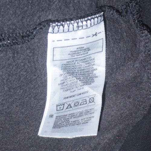 Adidas Men's Black Pullover Hoodie L Logo Fleece Sportswear