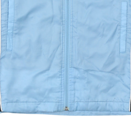 Adidas Boys Blue Hooded Full Zip Winter Puffer Jacket Age 7 Years