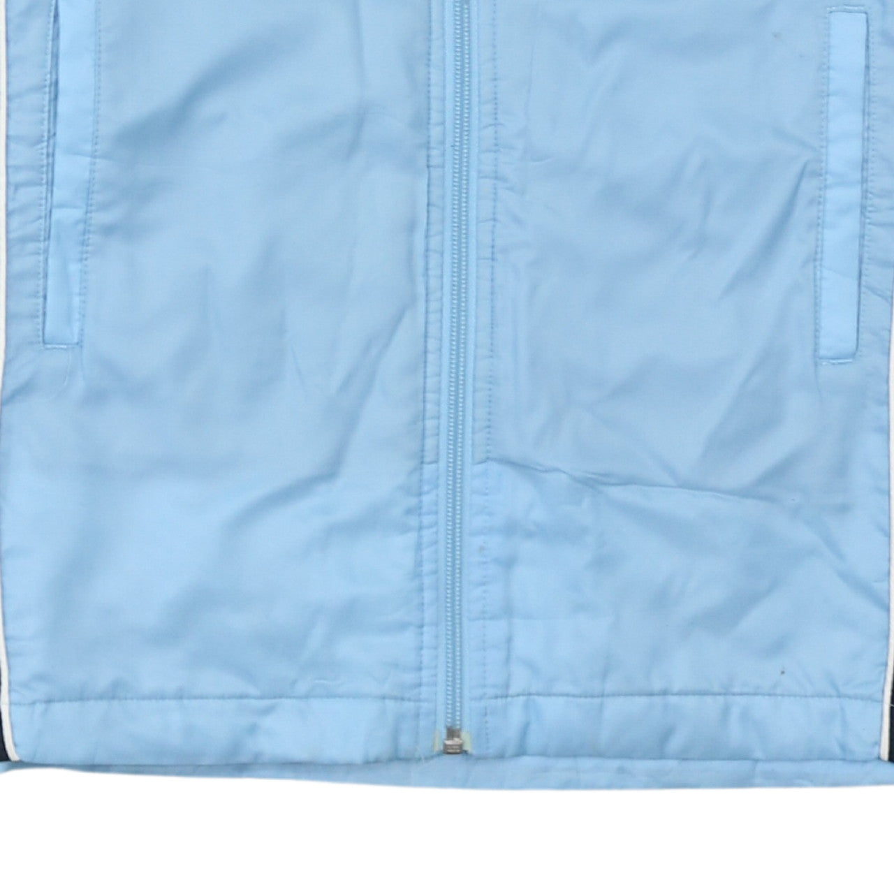 Adidas Boys Blue Hooded Full Zip Winter Puffer Jacket Age 7 Years