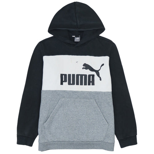 Puma Boys Black Colourblock Pullover Hoodie 13-14 Years