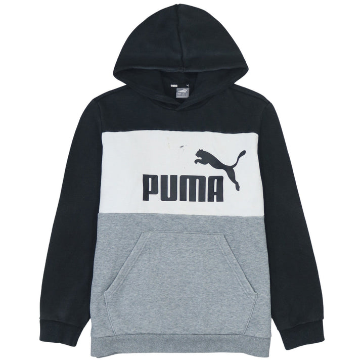 Puma Boys Black Colourblock Pullover Hoodie 13-14 Years