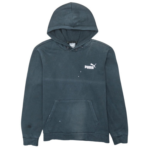 Puma Men’s Black Pullover Hoodie Small Regular Fit Logo Fleece