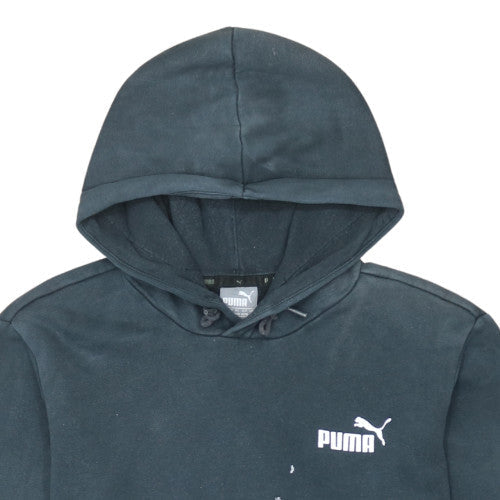 Puma Men’s Black Pullover Hoodie Small Regular Fit Logo Fleece