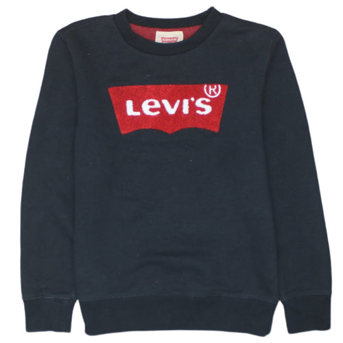Levi's Boys Black Logo Crew Neck Pullover Sweatshirt Size 12 Years