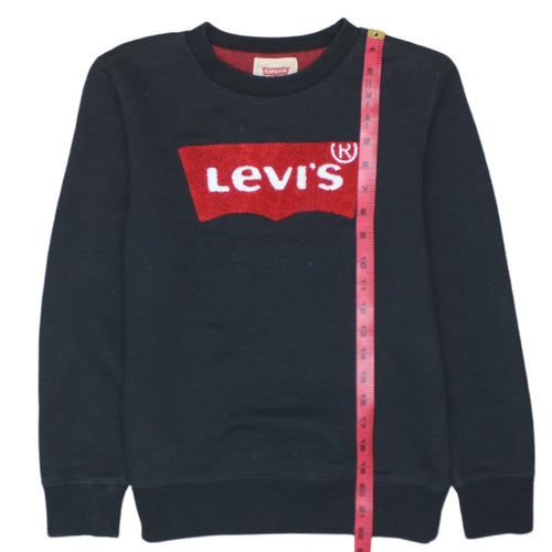 Levi's Boys Black Logo Crew Neck Pullover Sweatshirt Size 12 Years