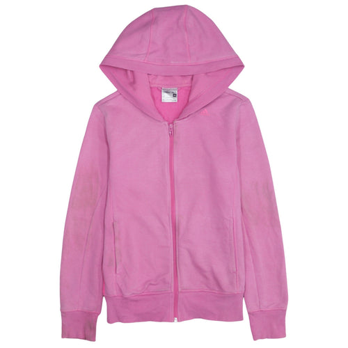 Adidas Women Pink Full Zip Hoodie Small Climalite Sport Essentials