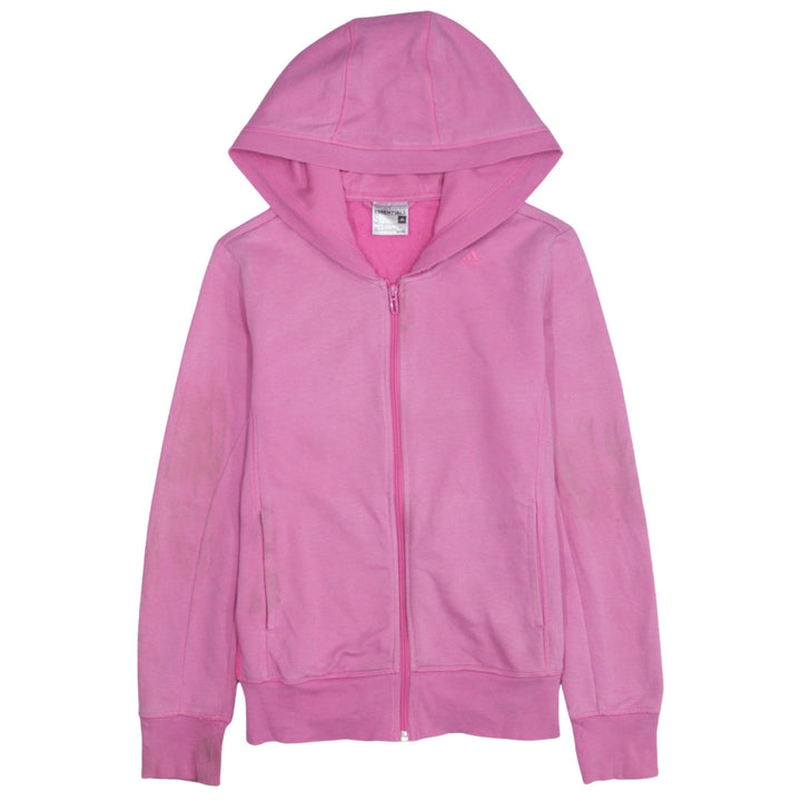 Adidas Women Pink Full Zip Hoodie Small Climalite Sport Essentials