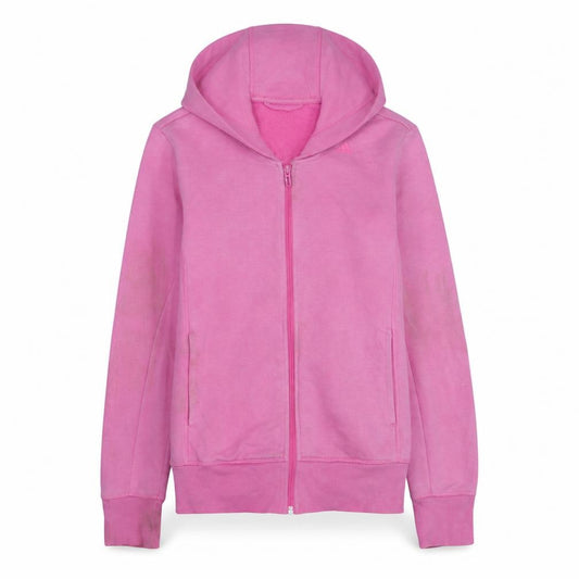 Front view of Adidas Women Pink Full Zip Hoodie Small Climalite Sport Essentials