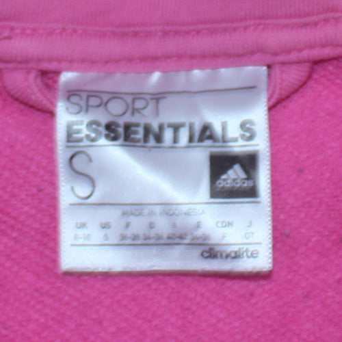 Adidas Women Pink Full Zip Hoodie Small Climalite Sport Essentials