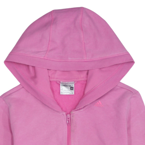 Adidas Women Pink Full Zip Hoodie Small Climalite Sport Essentials
