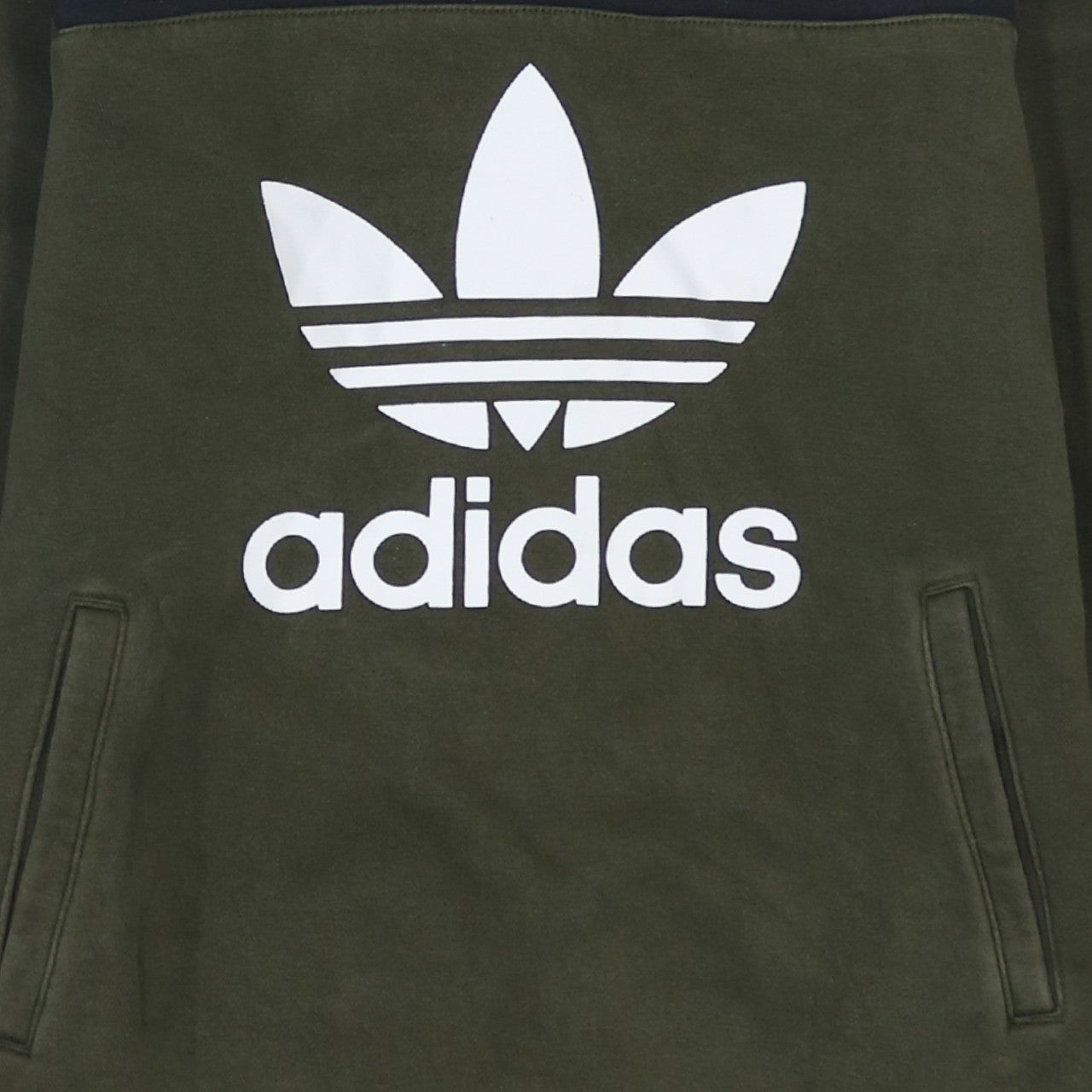 Adidas Boys Green Colourblock Pullover Hoodie 13-14 Years Hooded Sweatshirt