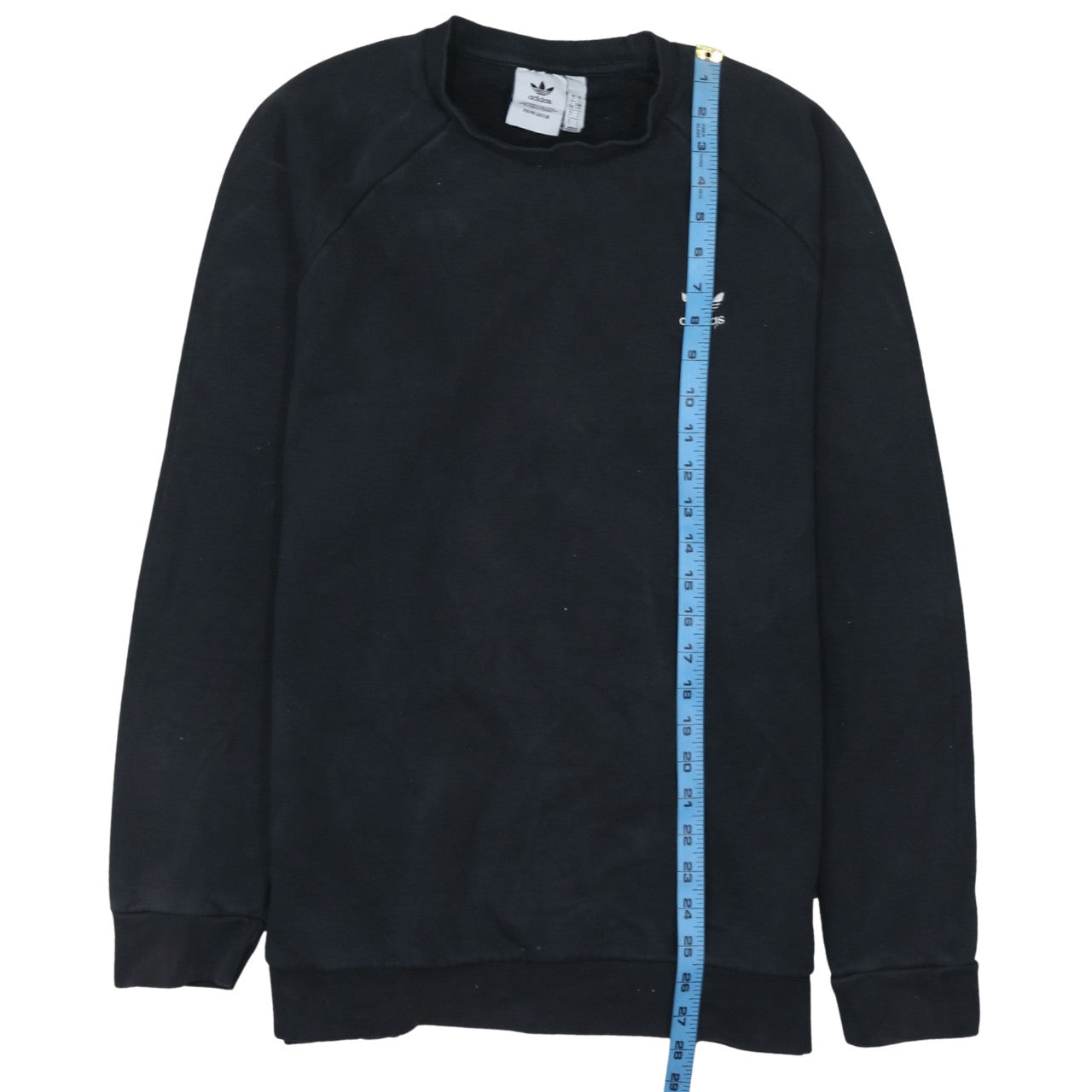 Adidas Mens Black Crew Neck Fleece Sweatshirt L Regular Fit